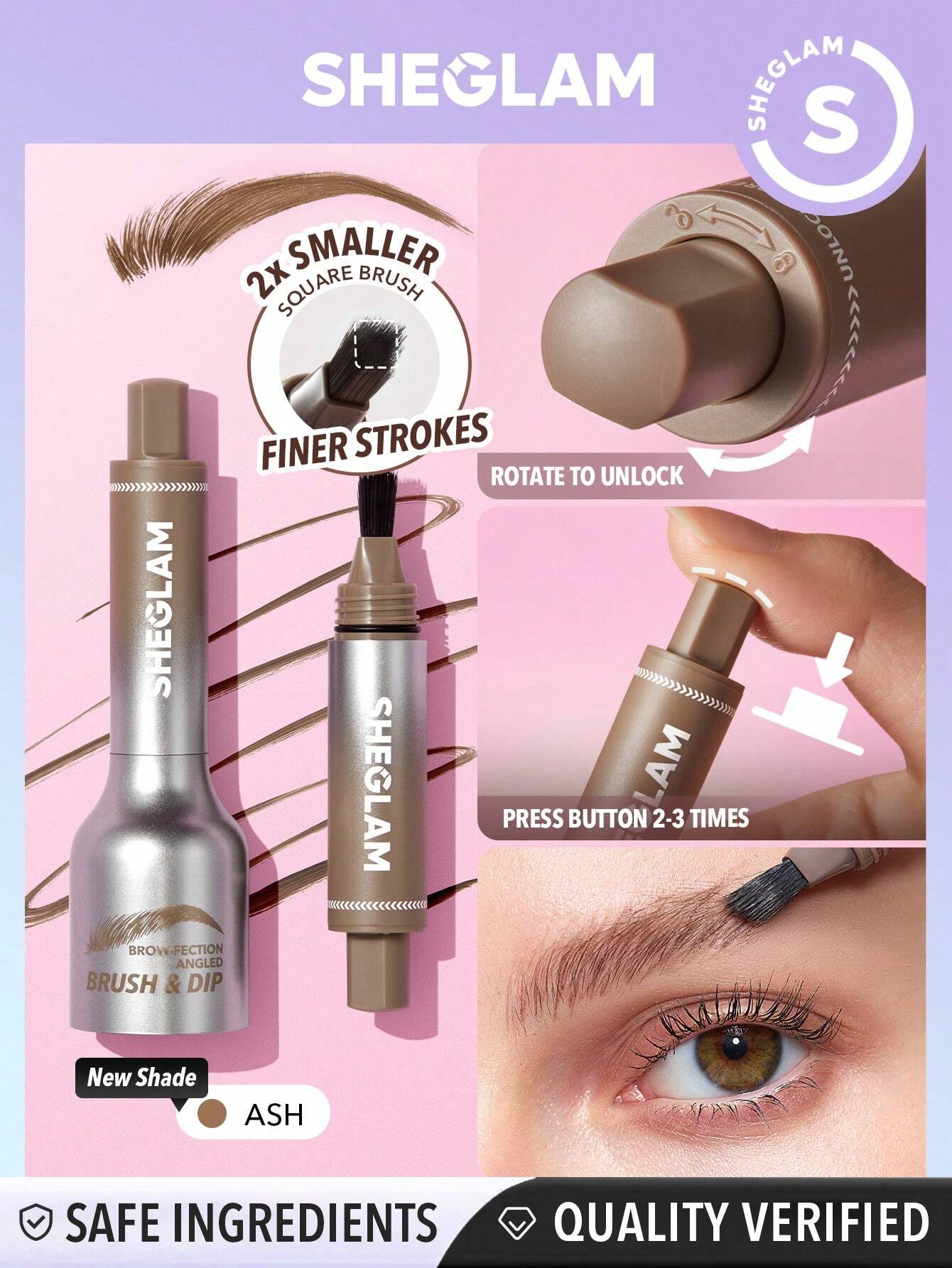 SHEGLAM Brow fection Angled Brush and Dip Liquid Eyebrow Gel Pen