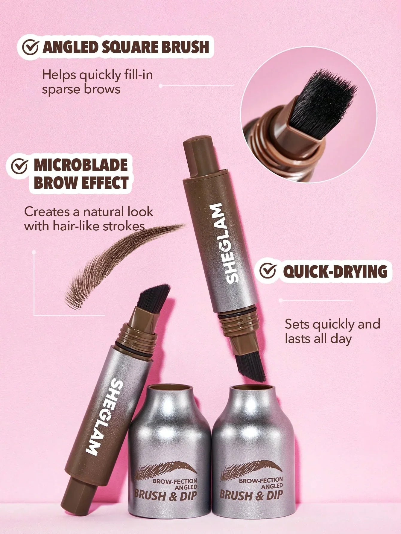 SHEGLAM Brow fection Angled Brush and Dip Liquid Eyebrow Gel Pen