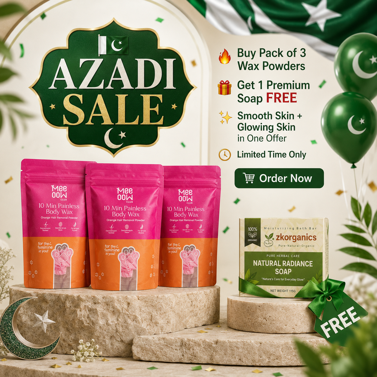 4-in-1 Mogra Body Hair Removal Wax Powder Mask ₹350 fullbody