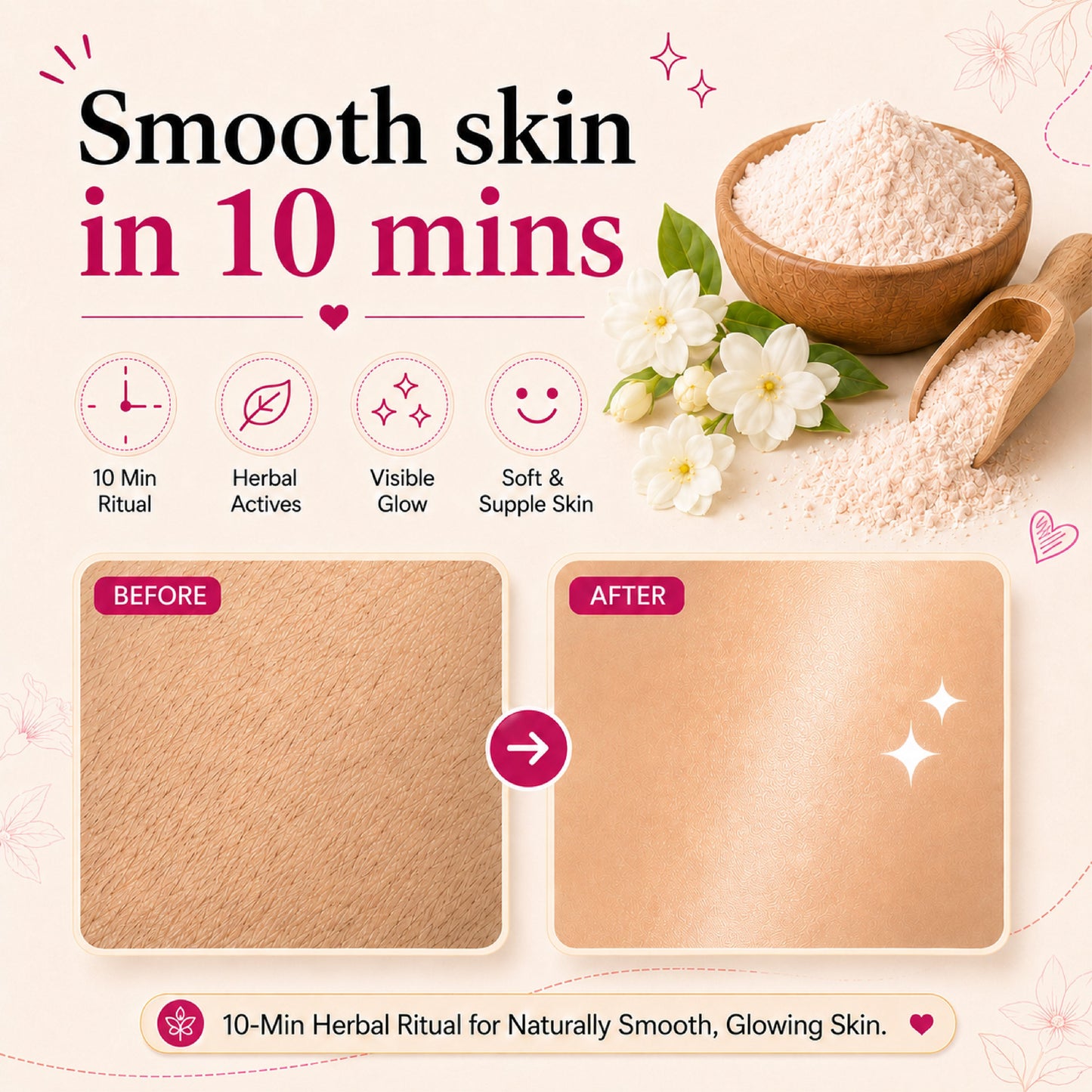 4-in-1 Mogra Body Hair Removal Wax Powder Mask ₹350 fullbody
