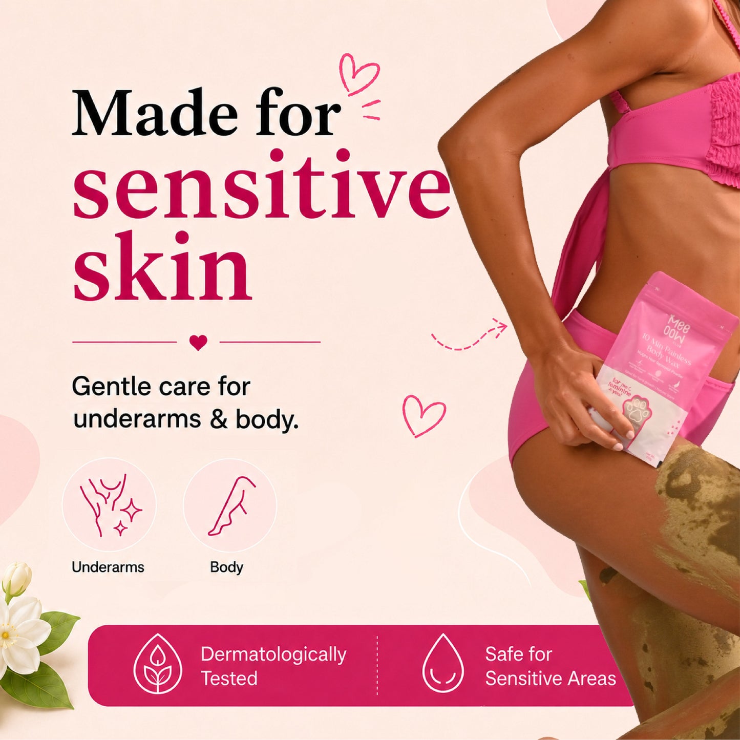4-in-1 Mogra Body Hair Removal Wax Powder Mask ₹350 fullbody