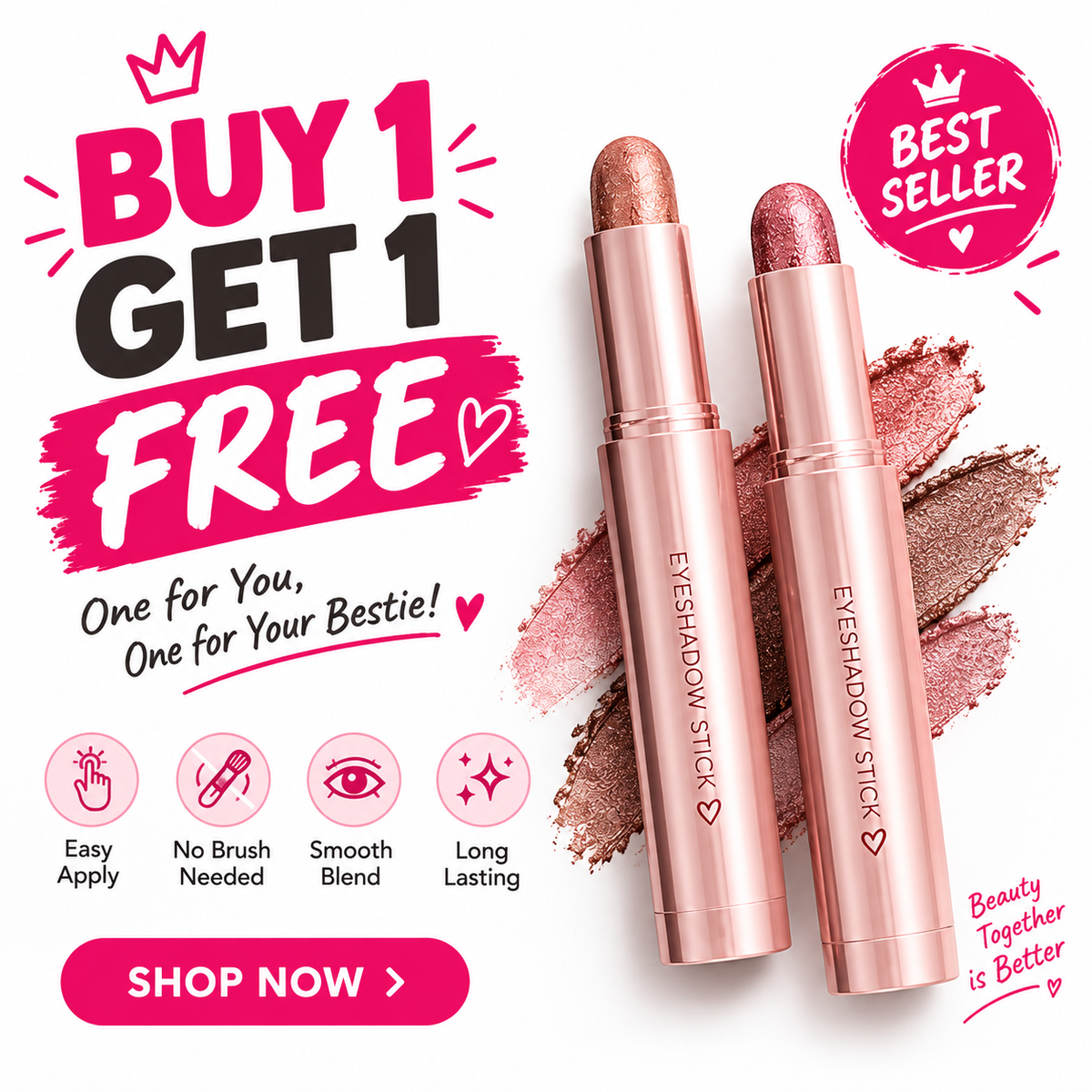 Two-Tone Glitter Eyeshadow Stick